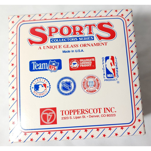 Green Bay Packers Christmas Ornament NFL Football White Glass Original Box - Picture 5 of 8